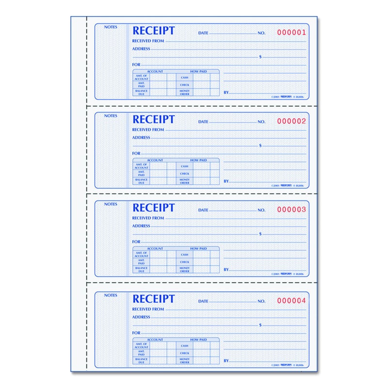 Rediform Prestige Duplicate Carbonless Softcover Money Receipt Books (8L806) - Image 1